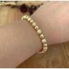 Bracelet Chute Boules Lisses et Granitées En Plaqué or 750/1000