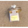 Bague Solitaire Double Anneau Plaqué Or T 50-52-54-56-58-60
