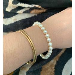 Bracelet Perle De Majorque 19CM et Plaqué Or 18 Carats