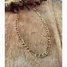 Chaîne 55 cm Figaro diamantée Plaqué or 18 Carats 750/000