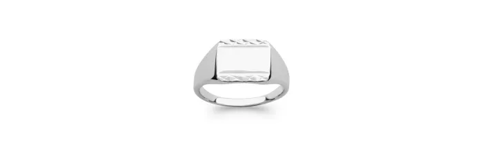 Bague Chevalière Argent Massif 925/1000 Rhodié, Poinçonné