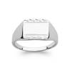 Bague Chevalière Argent Massif 925/1000 Rhodié, Poinçonné