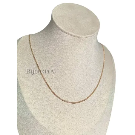 Chaîne Maille Gourmette Plaqué Or 18 Carats - Longueur 45 Cm - Bijoux Mixte Neuf Avec étiquettes