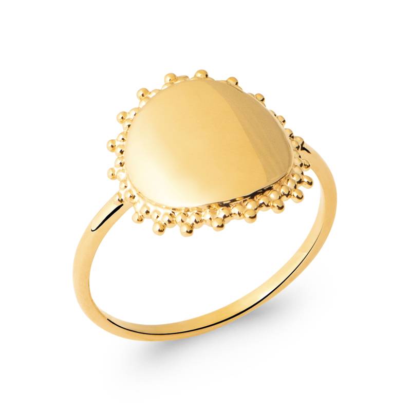 Bague Pièce Médaille Motif Soleil En Plaqué or 18 Carats Bijoux T50 à 60