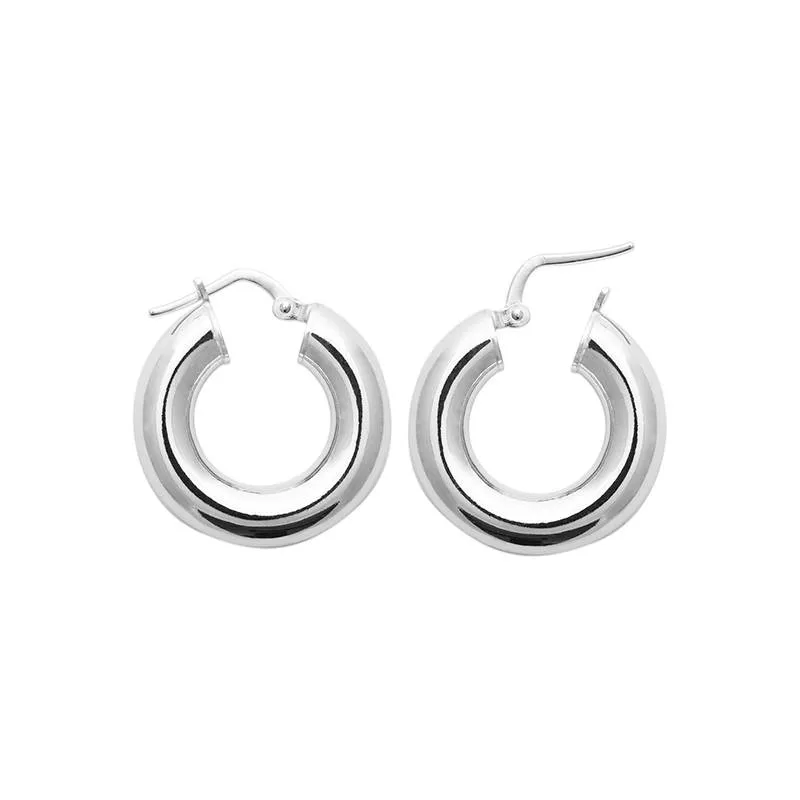 Boucles D'oreilles Créoles En Argent 925 - Diamètre 6 Cm, Qualité Top, Neuf Avec Pochette