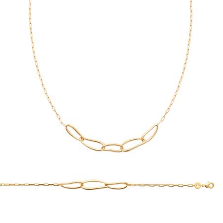 Collier Chaînage Entrelacés En Plaqué Or 18 Carats 750/000