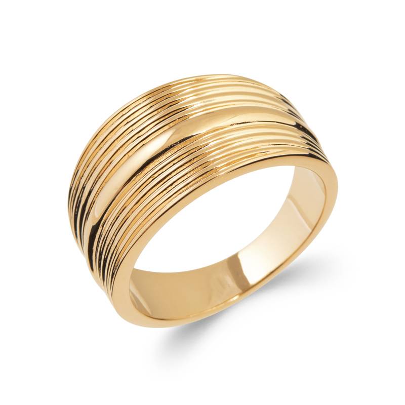 Bague Bombée Ciselée En Plaqué or 18 CARATS 750 Millièmes Tailles au CHOIX