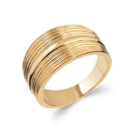 Bague Bombée Ciselée En Plaqué or 18 CARATS 750 Millièmes Tailles au CHOIX