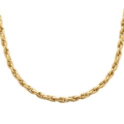 Collier maille palmier 45cm en acier inoxydable PVD doré