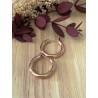 Boucles D'oreilles Créoles Tubes Diamètre 2cm Plaqué or Rose 18 Carats 750/1000