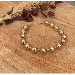 Bracelet Boules 8MM Plaqué Or 18 CARATS 750/1000 Bijoux Femme