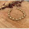 Bracelet Boules 8MM Plaqué Or 18 CARATS 750/1000 Bijoux Femme