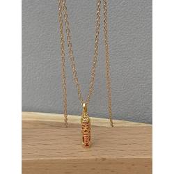 Pendentif Tiki Tendresse Plaqué or 18 Carats 750/000 et résine couleur corail