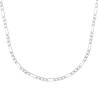 Chaîne 45CM X 3,5 mm Maille Figaro Diamantée Argent Massif RHODIUM
