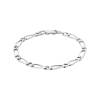 Bracelet 21CM x 5MM Maille Figaro Alternée 1-1 Argent Massif 925/1000 RHODIUM