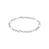 Bracelet 21CM X 5mm Maille Figaro Diamantée Argent Massif RHODIUM