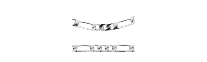 Chaîne 55CM X 5mm Maille Diamantée En Argent Massif RHODIUM