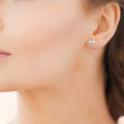 Boucles D'oreilles Grain De Café Argent Massif 925/000 Rhodié Bijoux Femme