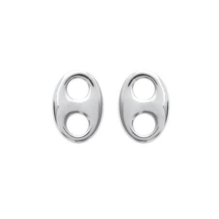 Boucles D'oreilles Grain De Café Argent Massif 925/000 Rhodié Bijoux Femme