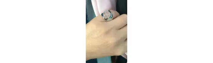 Bague Large Pierre Naturelle Quartz Rose En Argent 925/000 Rhodié T50 à 60