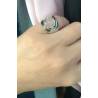 Bague Large Pierre Naturelle Quartz Rose En Argent 925/000 Rhodié T50 à 60