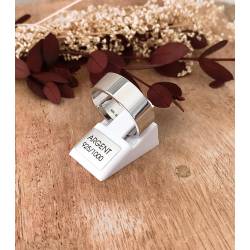 Bague Ronde Épaisse 7MM Argent Massif 925/000 Rhodié T52 à 68