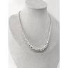 Collier maille palmier en chute, maille légère / creuse en argent 925/000