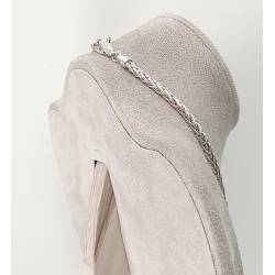 Collier maille palmier en chute, maille légère / creuse en argent 925/000