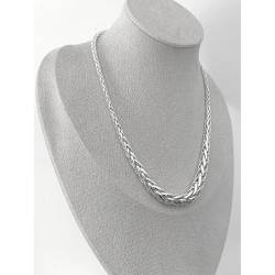 Collier maille palmier en chute, maille légère / creuse en argent 925/000