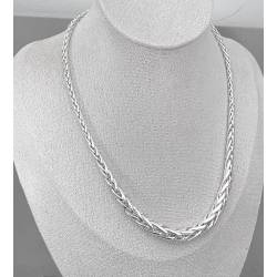 Collier maille palmier en chute, maille légère / creuse en argent 925/000