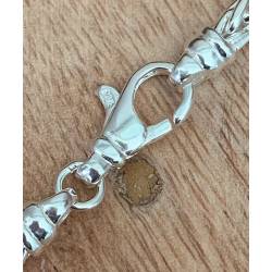 Collier maille palmier en chute, maille légère / creuse en argent 925/000