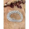 Collier maille palmier en chute, maille légère / creuse en argent 925/000