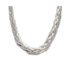 Collier maille palmier en chute, maille légère / creuse en argent 925/000