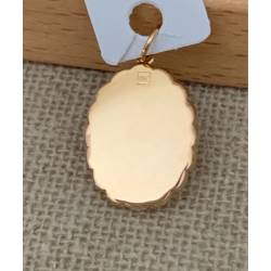 Pendentif Camée Rouge En Plaqué Or 18 Carats 750/1000