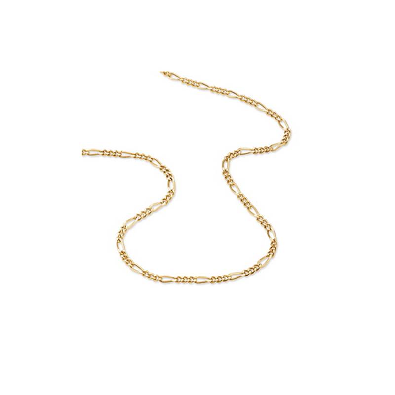 Chaîne Fine 45 cm x 2,20mm Maille Figaro Plaqué or 18 Carats 750/1000 Bijoux