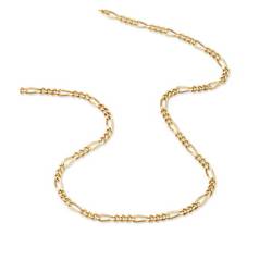 Chaîne Fine 60 cm x 2,20mm Maille Figaro Plaqué or 18 Carats 750/1000 Bijoux