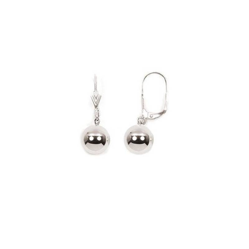 Boucles D'oreilles Dormeuses Boules 10MM Argent Massif 925/1000