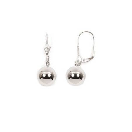 Boucles D'oreilles Dormeuses Boules 10MM Argent Massif 925/1000
