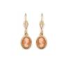Boucles D'oreilles Pendantes Dormeuses Camée Ovale Cornaline Plaqué or 18 Carats