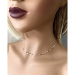Collier 42cm Maille Oméga ronde Argent Massif 925/000 Bijoux Femme