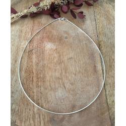 Collier 40cm Ras De Cou Maille Oméga ronde Argent Massif 925/000 Bijoux Femme