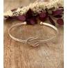 Bracelet jonc ouvert nœud en plaqué or 18 carats 750/000