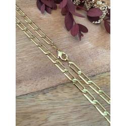 Chaîne Maille Cheval Alternée 45CM En Plaqué or 750/000 MIXTE