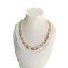 Chaîne 7MM x 50CM Maille Figaro Diamantée 1-1 Plaqué Or 18 carats Bijoux Homme