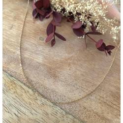 Chaîne Fine Maille forçat 38CM Plaqué Or 18 carats Bijoux