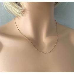 Chaîne Fine Maille forçat 38CM Plaqué Or 18 carats Bijoux