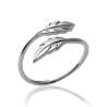 Bague Plume Argent Massif 925 Millièmes Cristaux Zirconium
