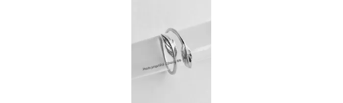 Bague Plume Argent Massif 925 Millièmes Cristaux Zirconium