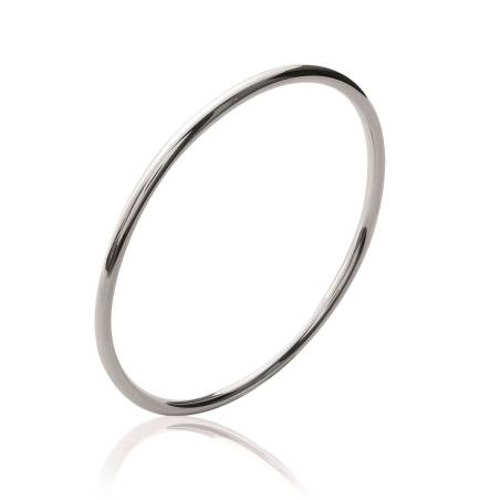 Bracelet Diamètre 6,2CM Jonc Plein Argent Massif 925 Rhodié