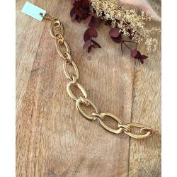 Bracelet Gros Maillons Large 21CM Plaqué Or 18 carats Poinçonné